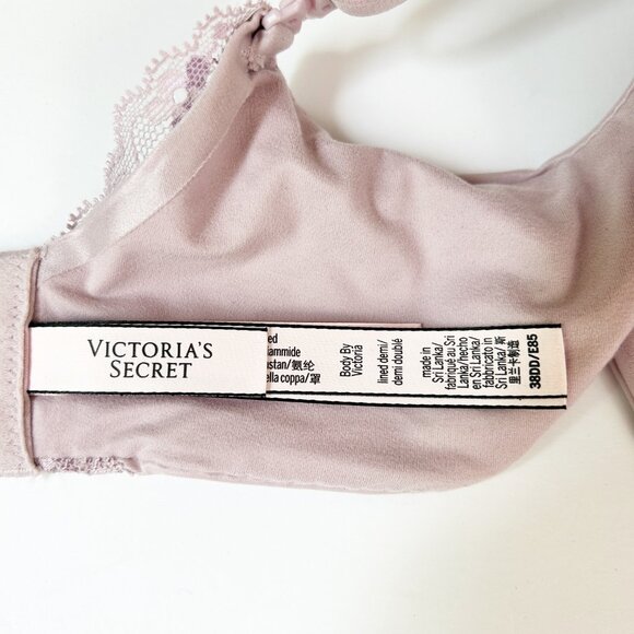 Victoria's Secret Bra 38DD Purple Lace Lined Demi Underwire Padded Lilac - Picture 9 of 10